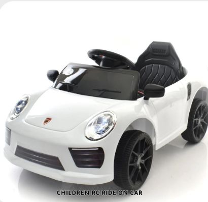 صورة سيارة اطفال كهربائية بريموت تحكم عن بعد - ابيض